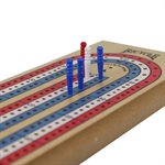 Cribbage Board - Wooden 3-Track - Bicycle Brand